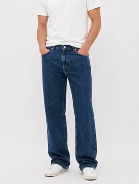 RE/Done Relaxed Fit Men's Jeans in Dark Blue Denim